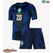 Camiseta Brasil Lucas Paqueta #20 Visitante Equipación para niños Mundial 2026 manga corta (+ pantalones cortos)